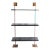 Arnold 3 Tier Black/Aged Brass Shelf, 36" Wide For Sale