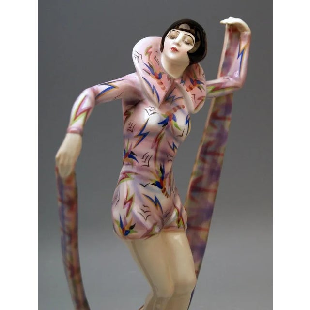 Ceramic Vienna Figurine Veil Dance Model 5570 by Stephan Dakon for Goldscheider, 1926, 1920s For Sale - Image 7 of 12