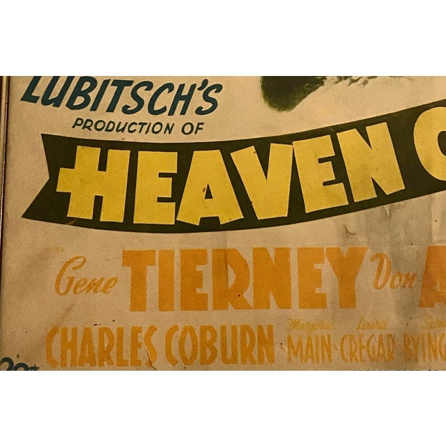 This lobby card is an original from the 1943 Ernst Lubitsch film HEAVEN CAN WAIT. Don't confuse this title with the Warren...