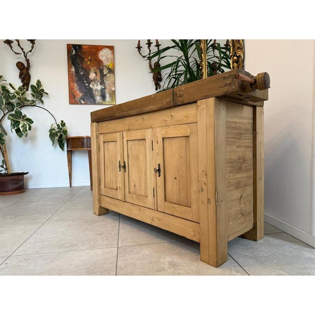 Rustic Workbench in Solid Wood For Sale - Image 5 of 18