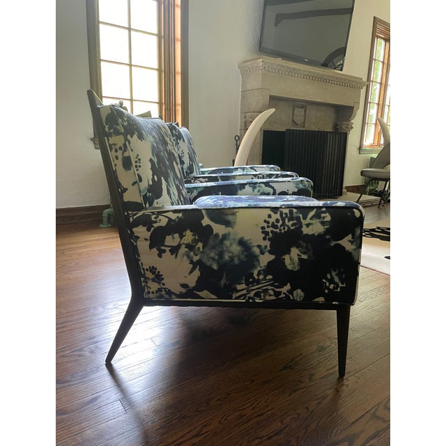 Paul McCobb Pair of Custom Upholstered Vintage Paul McCobb for Directional Model 1322 Armchairs For Sale - Image 4 of 9