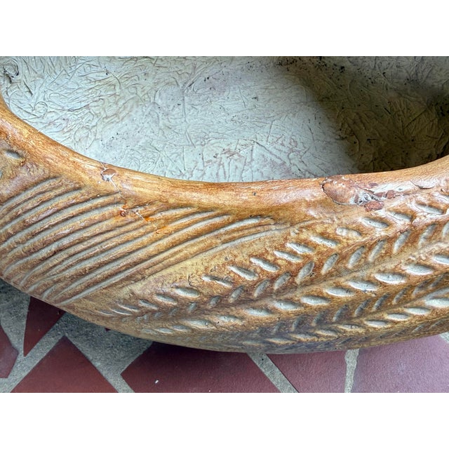 Midcentury Folk Art Terracotta Fiberglass Chicken Hen Planter Pot For Sale - Image 10 of 12
