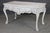 Traditional Distressed Painted White Georgian Style Figural Masque Center Table C. 1940s Era For Sale - Image 3 of 12