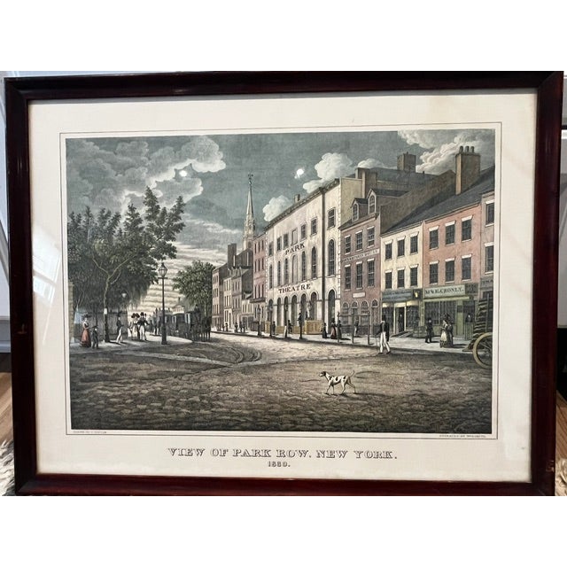 Paper Framed Print "View of Park Row, New York 1830 For Sale - Image 7 of 9