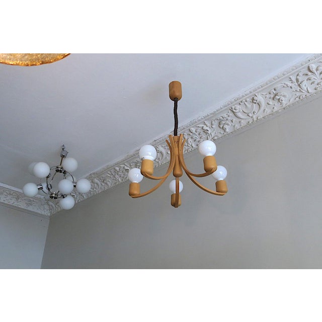 Mid-Century Modern Danish Variable Height Chandelier with Five-Arms from Domus, 1970s For Sale - Image 3 of 7