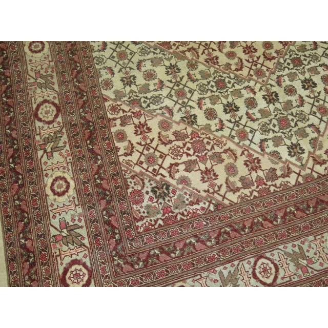 Early 20th Century Pistachio Field Persian Tabriz Mahi Fish Carpet For Sale In New York - Image 6 of 6