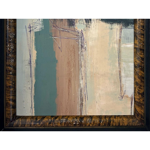Paint “Matcha" Abstract Art in Antique Frame, Transitional Living Room Art by JTS For Sale - Image 7 of 10