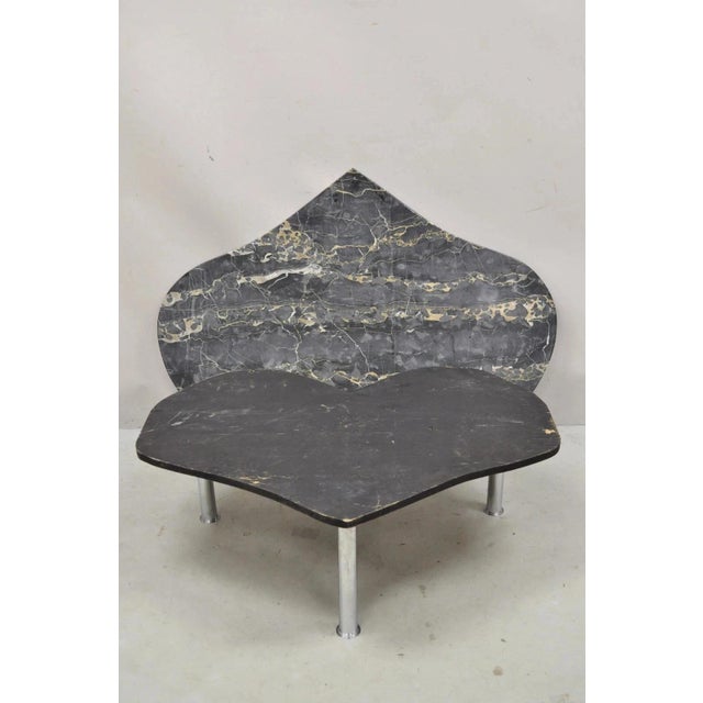 Vintage Custom Heart Shaped Italian Marble Top Hollywood Regency Coffee Table For Sale - Image 10 of 11