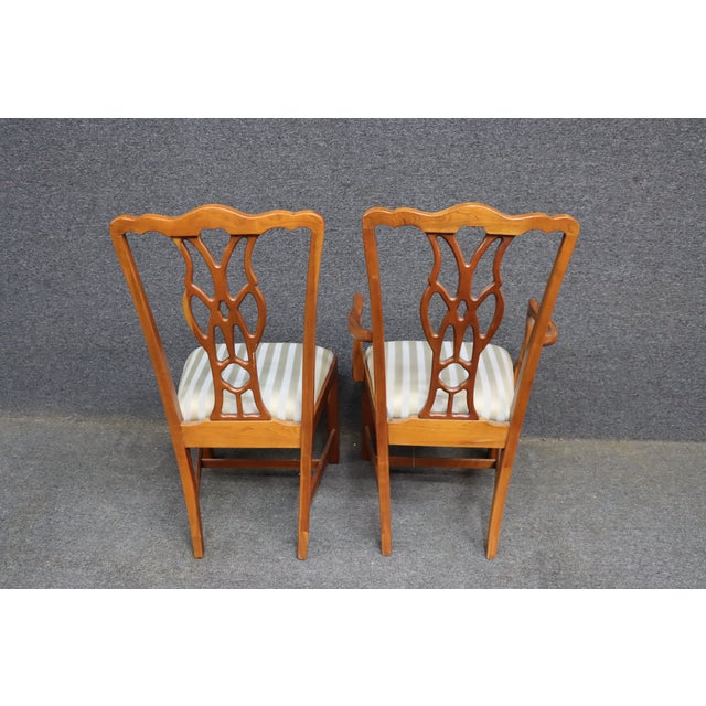 Set of 10 Harden Chippendale Style Cherry Dining Chairs For Sale - Image 11 of 14