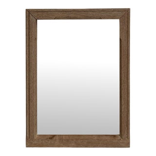 19th Century France Weathered Whitewash Cerused Oak Wall Mirror For Sale