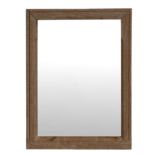 19th Century France Weathered Whitewash Cerused Oak Wall Mirror For Sale