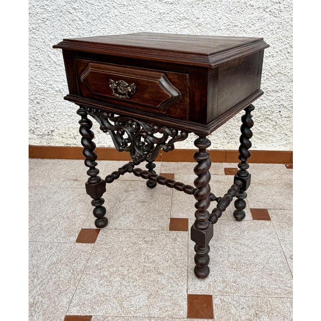 Portuguese Barley Twist Nightstands, 1940s, Set of 2 For Sale - Image 10 of 15