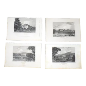 Authentic Antique 19th C. English Architectural Engravings - Set of 4
