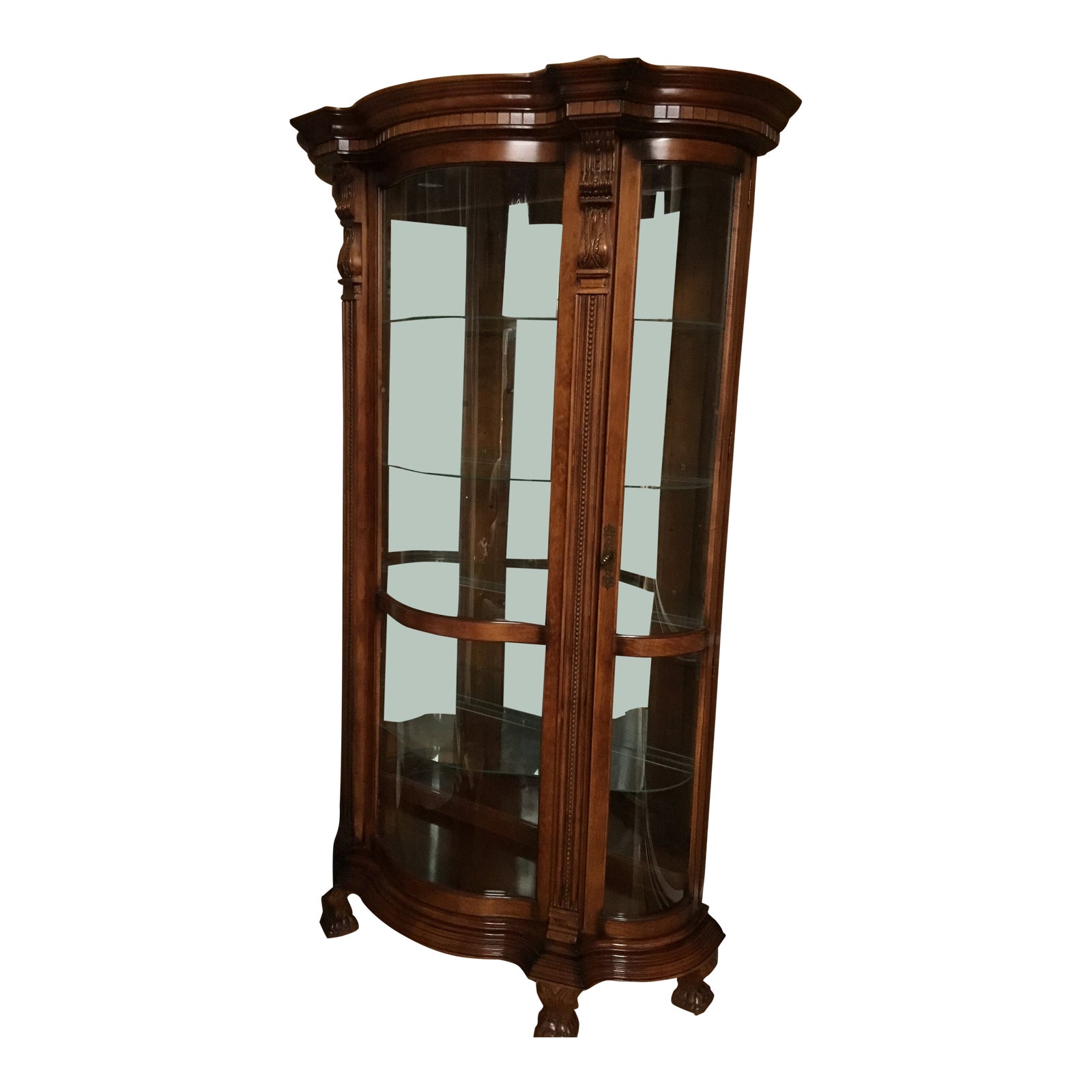 Pulaski Curved Curio Cabinet | Chairish