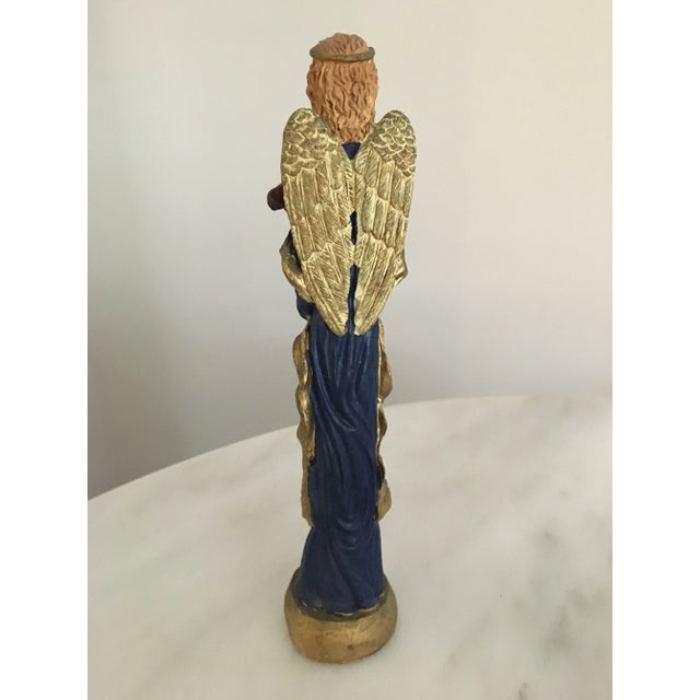 Vintage 1950s Hand Painted Chalkware Angel With Harp For Sale In Columbia, SC - Image 6 of 12