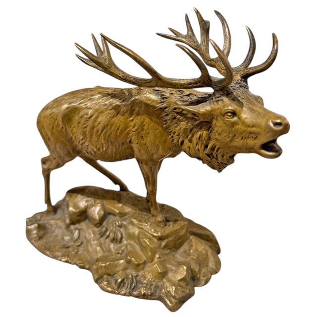 Late 19th Century Bronze Elk Sculpture For Sale - Image 5 of 14