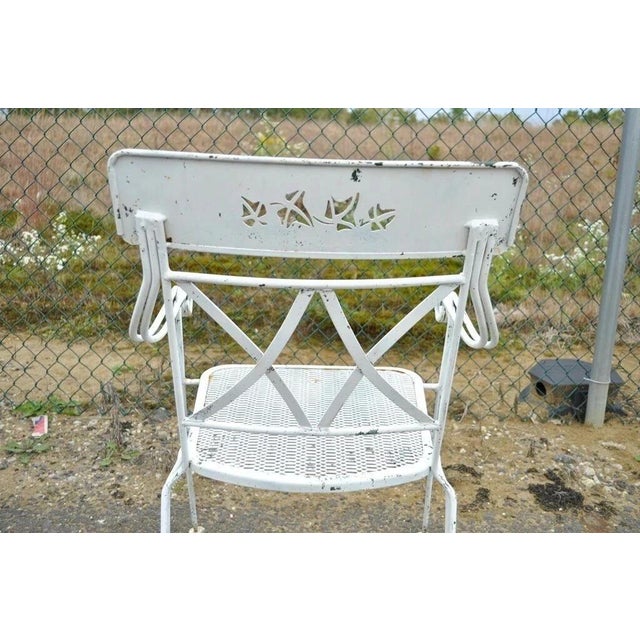 Vintage Wrought Iron Salterini Style Garden Patio Dining Set - 5 Pc Set For Sale - Image 12 of 12