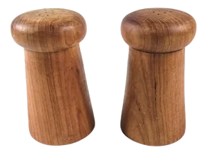 Vintage Solid Wood Salt & Pepper Shakers - a Pair