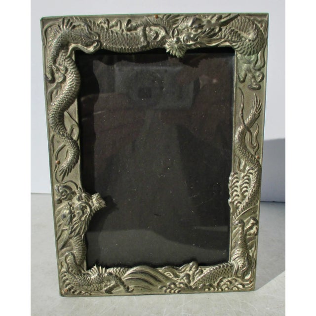 Antique Japanese Nickel Silver Dragon Frame Circa 20s' For Sale - Image 4 of 5