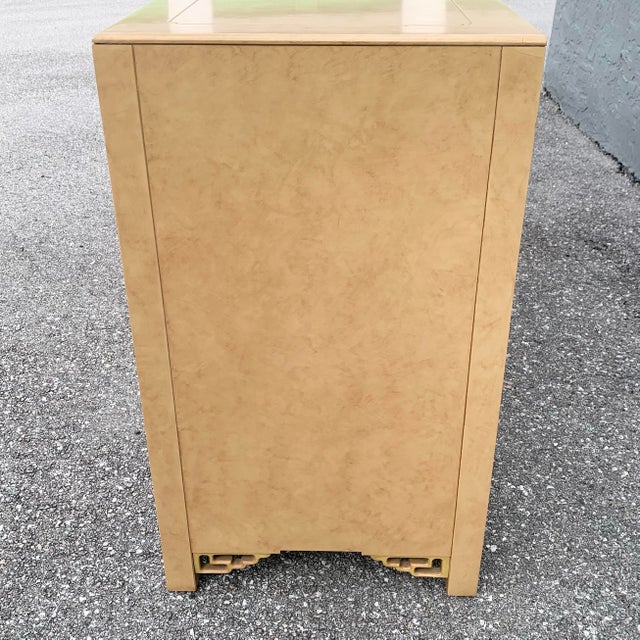 White Furniture Vintage Chinoiserie Dresser and Mirror With Brass Accents by White Furniture For Sale - Image 4 of 12