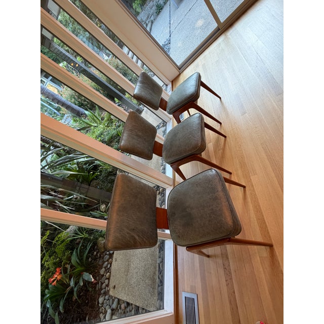 Vintage Solid Walnut Midcentury Dining Table With Eight Chairs For Sale - Image 13 of 14