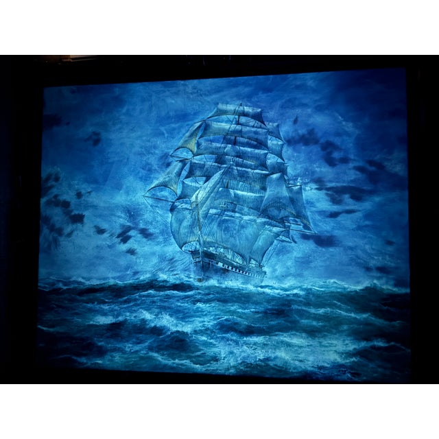 Late 20th Century Masterful Naval Oil on Canvas Painting of the Clipper Ship Thessalus by John Bentham Dinsdale For Sale - Image 16 of 17