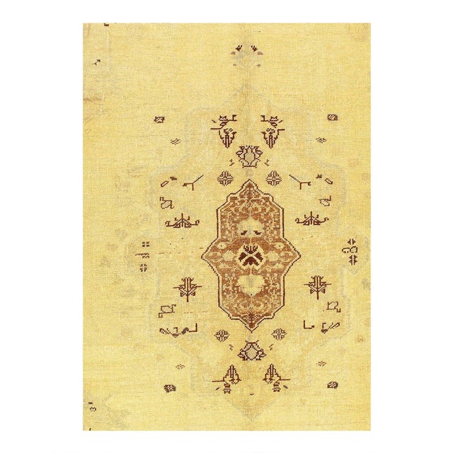 Traditional Pasargad Beige Antique Oushak For Sale - Image 3 of 4