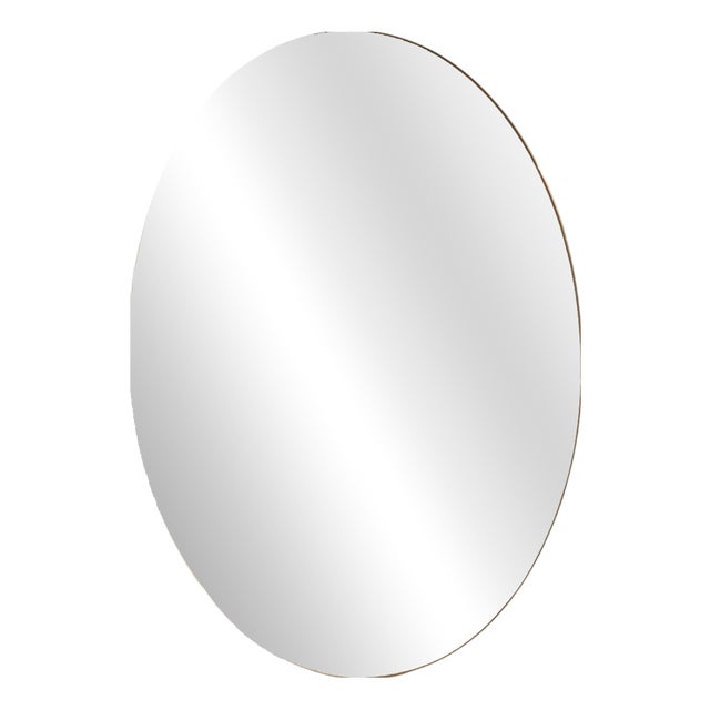 Beveled Mirror with Brass Frame, 1980s For Sale