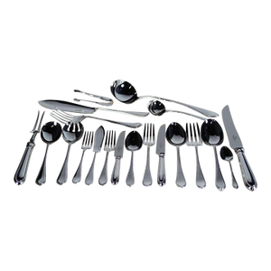 1970s New Silver Flatware Set for 12- 119 Pieces Sheffield Finest Fine Bead Pattern Complete Flatware Set for 12 - 119 Pieces