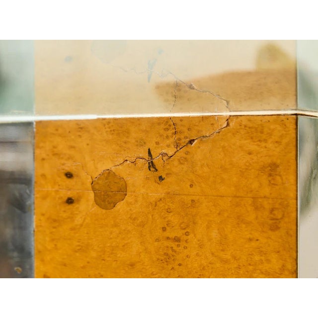 Styled After Rare Paul Evans Mid Century Cityscape Burlwood and Chrome Dining Table For Sale - Image 10 of 12