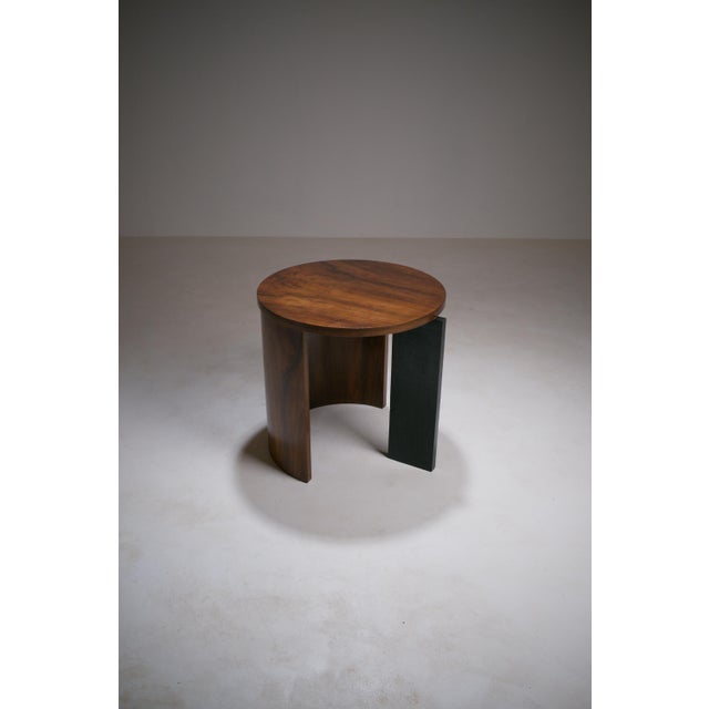 Brown Modern Walnut Veneer and Ebonised Wood Side Table, 1920s For Sale - Image 8 of 18