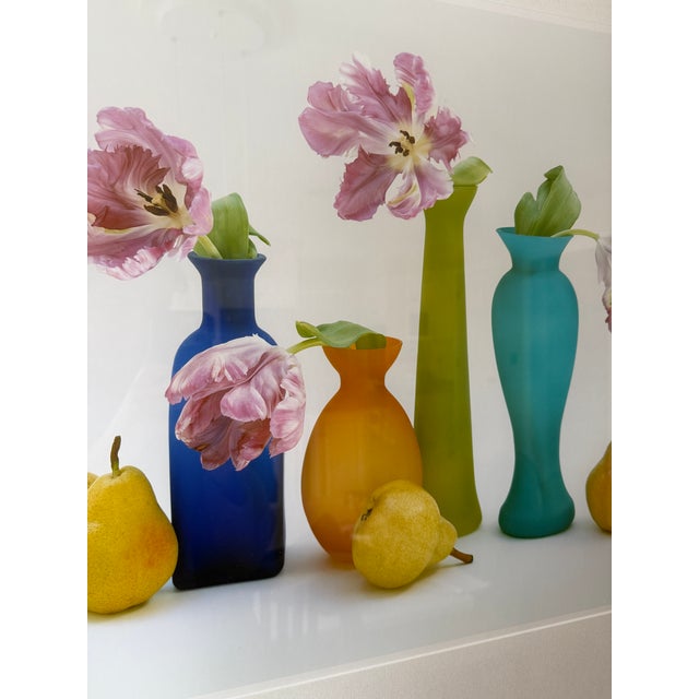 Modern Vintage Robin Logan Framed and Signed Colorful Glass Bottles Still Life Lithograph For Sale - Image 3 of 8