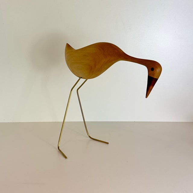 Milwerk Mid-Century Modern Handcrafted Wood Heron Sculpture, 2022 For Sale - Image 14 of 15