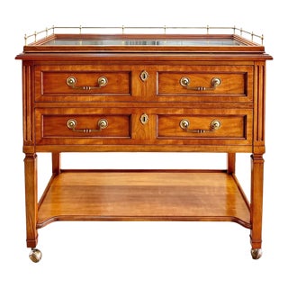 Vintage Louis XVI Style Rolling Server With Removable Tray by Kindel For Sale