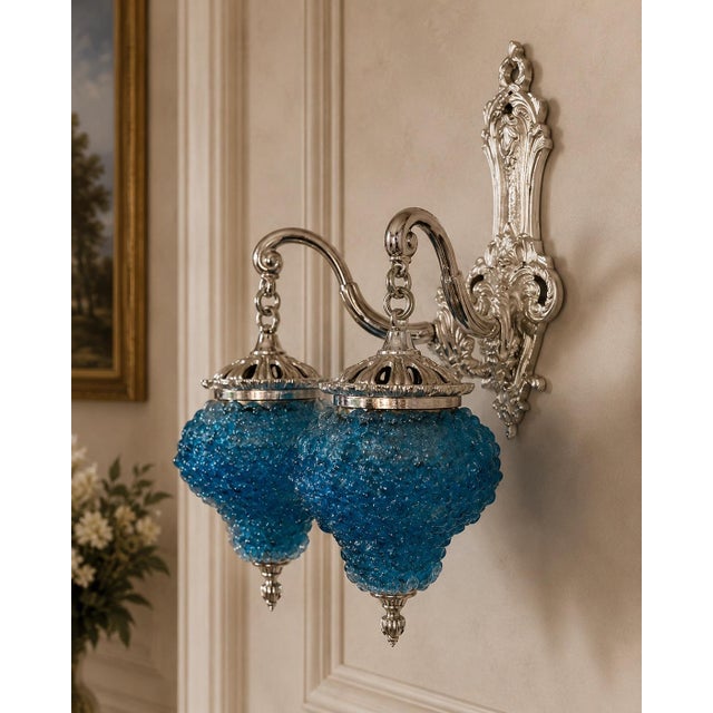 French 1990s French Artisan Louis XVI Silver Bronze Wall Lamps Sconces-Pair For Sale - Image 3 of 7