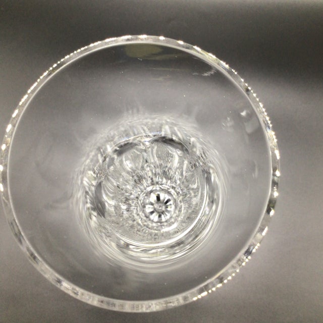 Transparent Pair of Very Tall Bohemia Crystal Art Glass Champagne Flutes With Original Box For Sale - Image 8 of 13