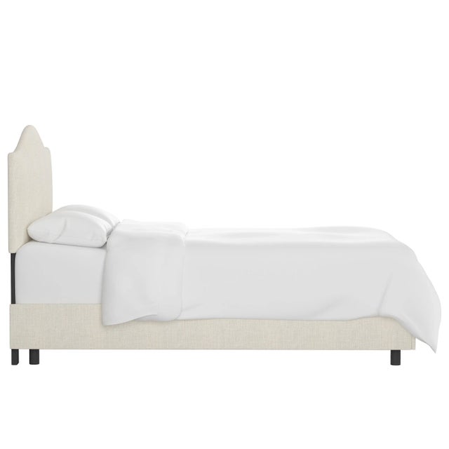 Transitional Kenmore Bed in Talc Classic Linen, King For Sale - Image 3 of 6