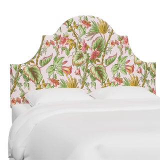 Red from Scalamandre crafted by Cloth & Company Geneva King Headboard, Pink Tropical Flora For Sale