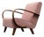 Bentwood and Pink Bouclé Armchair by Jindrich Halabala, 1930s For Sale