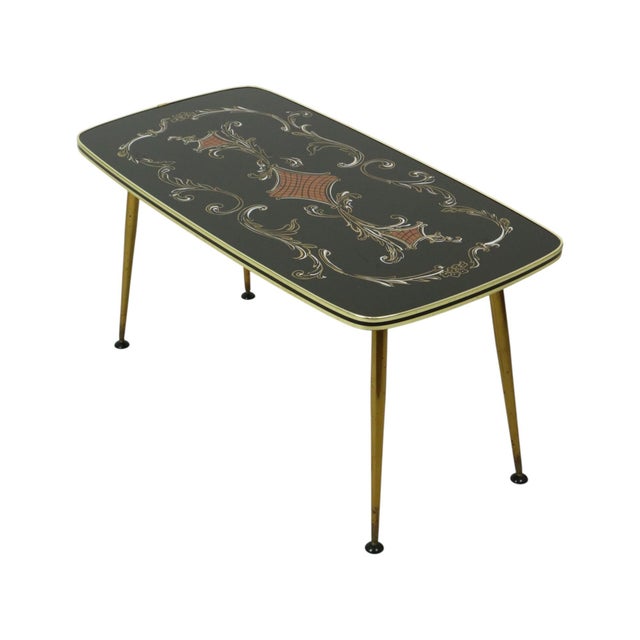 Vintage Rockabilly Glass Coffee Table with Conical Gold Legs, 1950s For Sale - Image 15 of 15