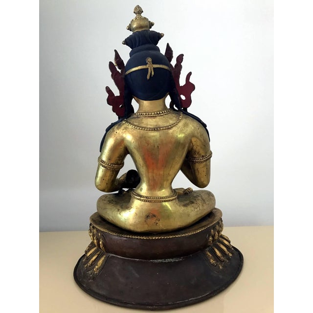 Fine Sino-Tibetan Bronze Statue of Vajrasattva Bodhisattva For Sale - Image 4 of 13