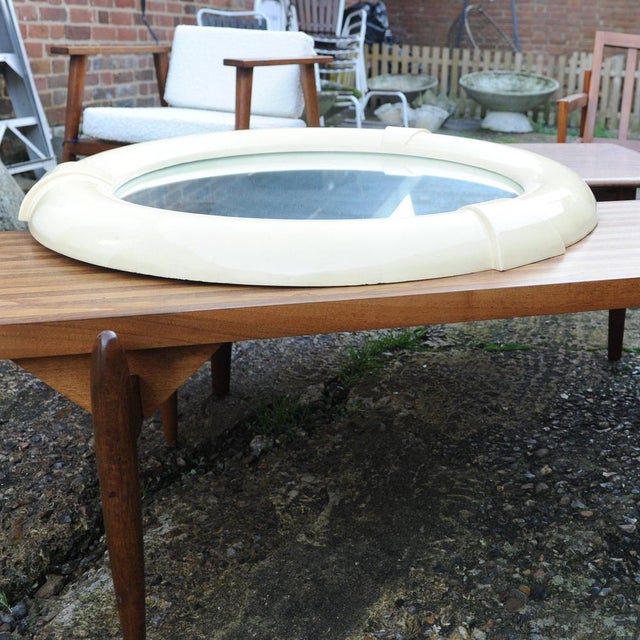 Large Mid-Century Round Mirror with Decorative Sections, 1970s For Sale - Image 3 of 12