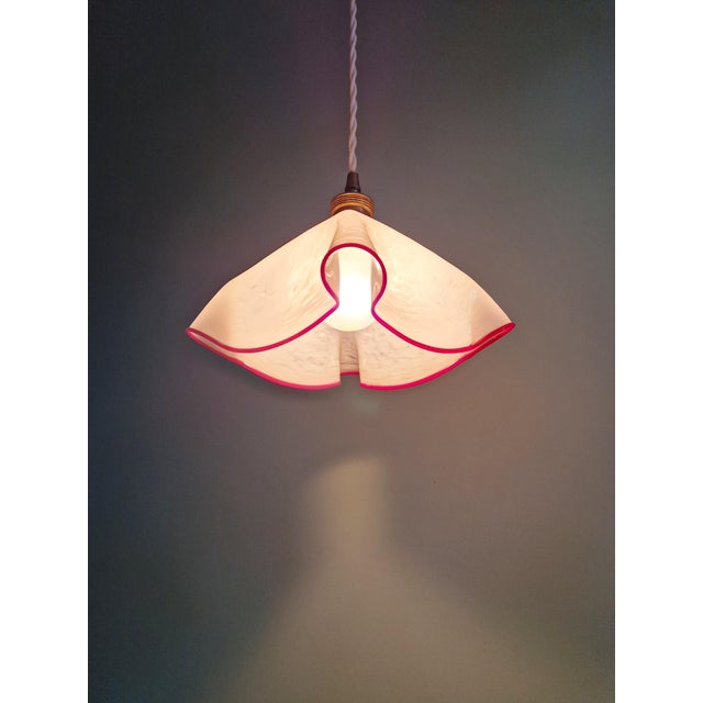 Art Deco Pendant Light in Pleated Speckled Glass, 1930s For Sale - Image 12 of 14