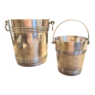 1950s Mid-Century Modern Set of Wine Cooler and Ice Bucket by Gallia Christofle For Sale
