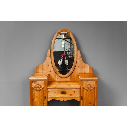 Brown Art Nouveau Dressing Table with Mirror For Sale - Image 8 of 18