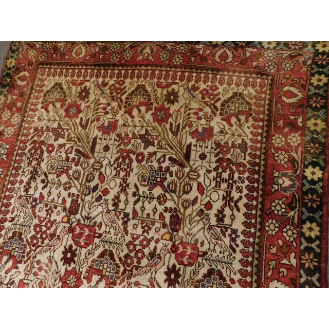 1940s Hand Made Persian Runner Rug 3'6"x 9'10" For Sale - Image 5 of 13