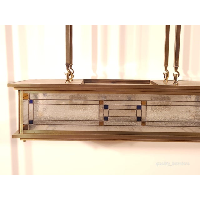 Vintage Monumental Mission Arts and Crafts Prairie Frank Lloyd Wright Chandelier 36" X 36" For Sale In South Bend - Image 6 of 12
