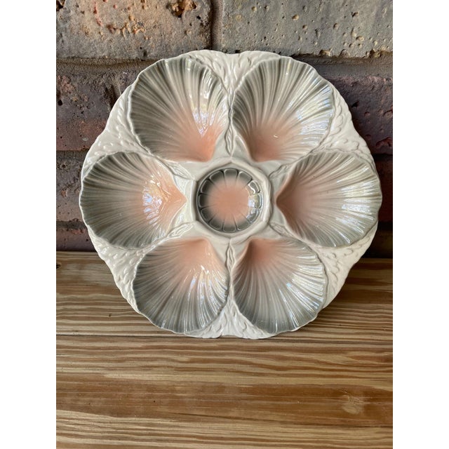 French 1920s Majolica Sarreguemines Oyster Plate For Sale - Image 9 of 10