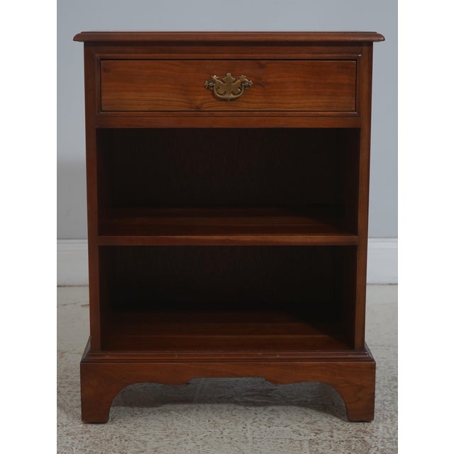 Traditional Pair Stickley Cherry 1 Drawer Nightstands For Sale - Image 3 of 18