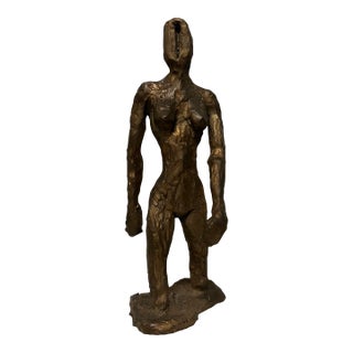 Mid 20th Century Abstract Figurative Female Bronze Sculpture For Sale